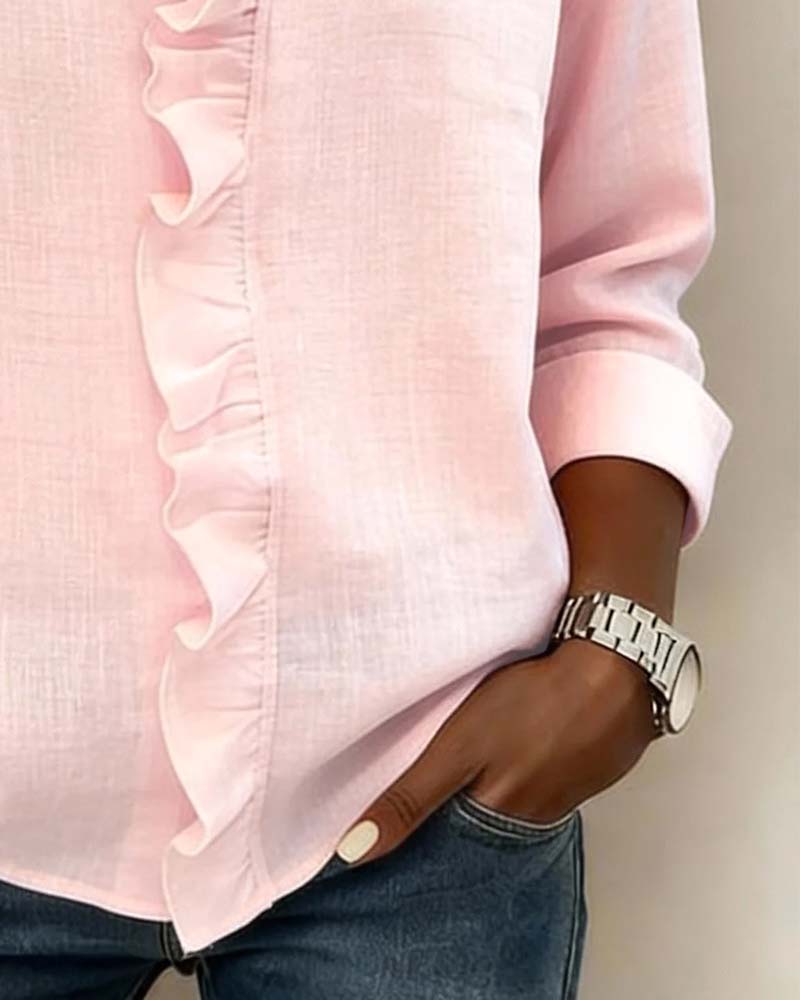 Lily | Elegant Soft Ruffle V-Neck Blouse 4