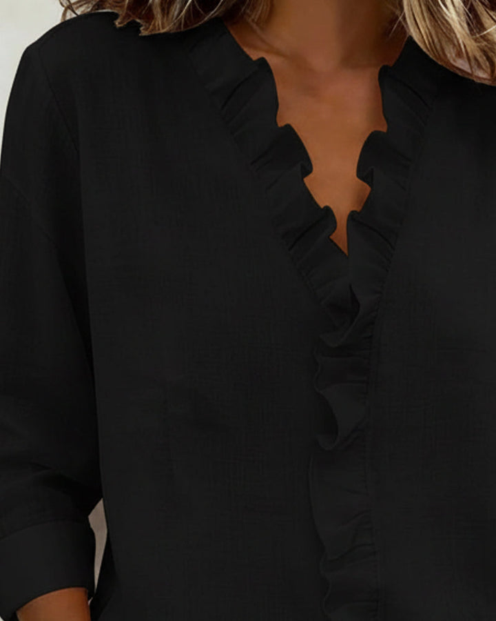 Lily | Elegant Soft Ruffle V-Neck Blouse 8