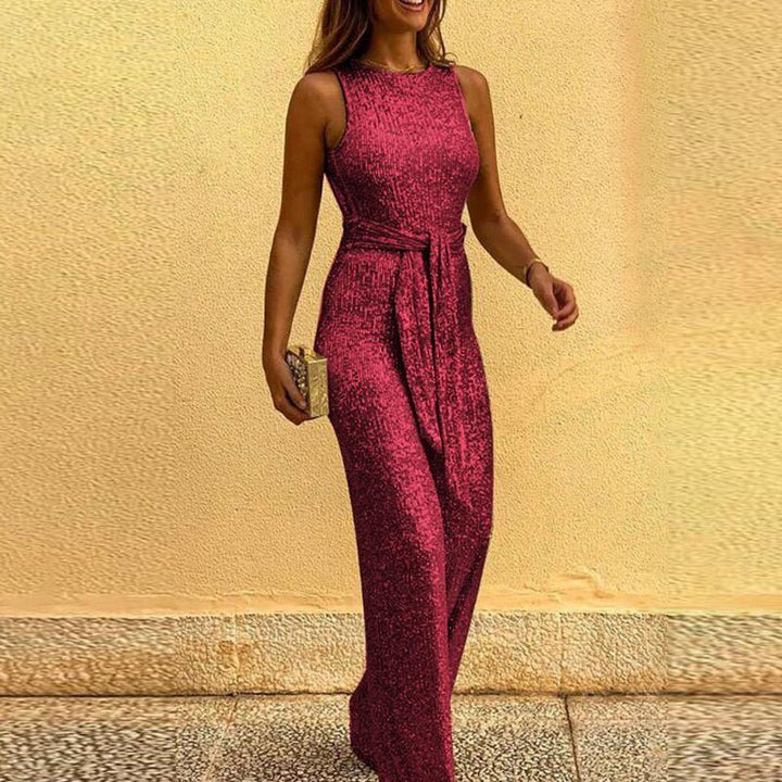 Liora | Sequin Jumpsuit Elegant Silver Shimmering Fit 3