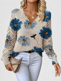 Isabella | Elegant Floral Knit Sweater