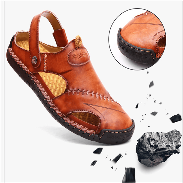 Logan | Orthopedic Leather Closed Toe Sandals 1