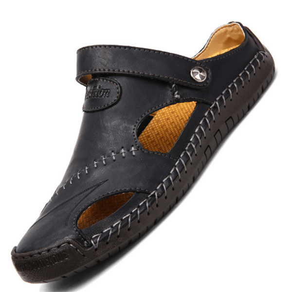 Logan | Orthopedic Leather Closed Toe Sandals 6