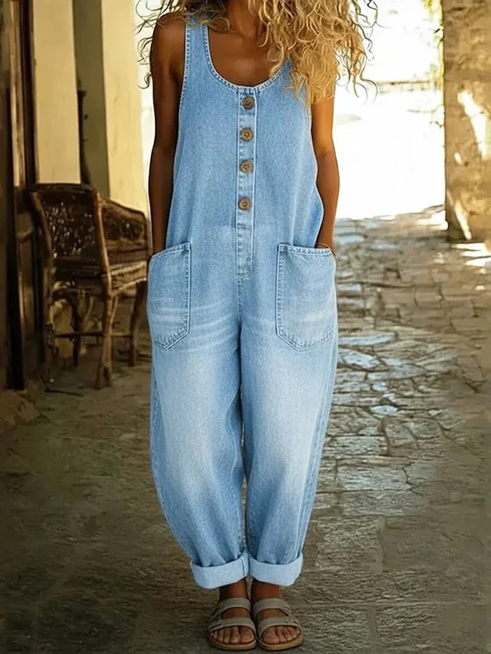 Lora | Vintage-Inspired, Comfortable Denim Dungarees for Women 0