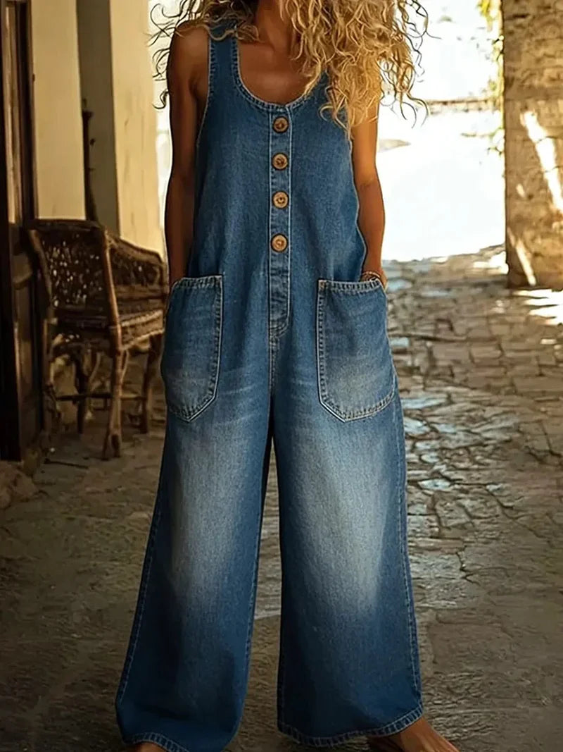 Lora | Vintage-Inspired, Comfortable Denim Dungarees for Women 1