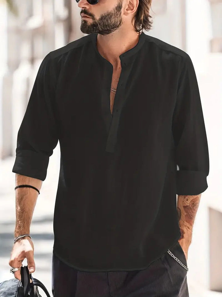 Luca | Classic Boat Collar Linen Shirt 10