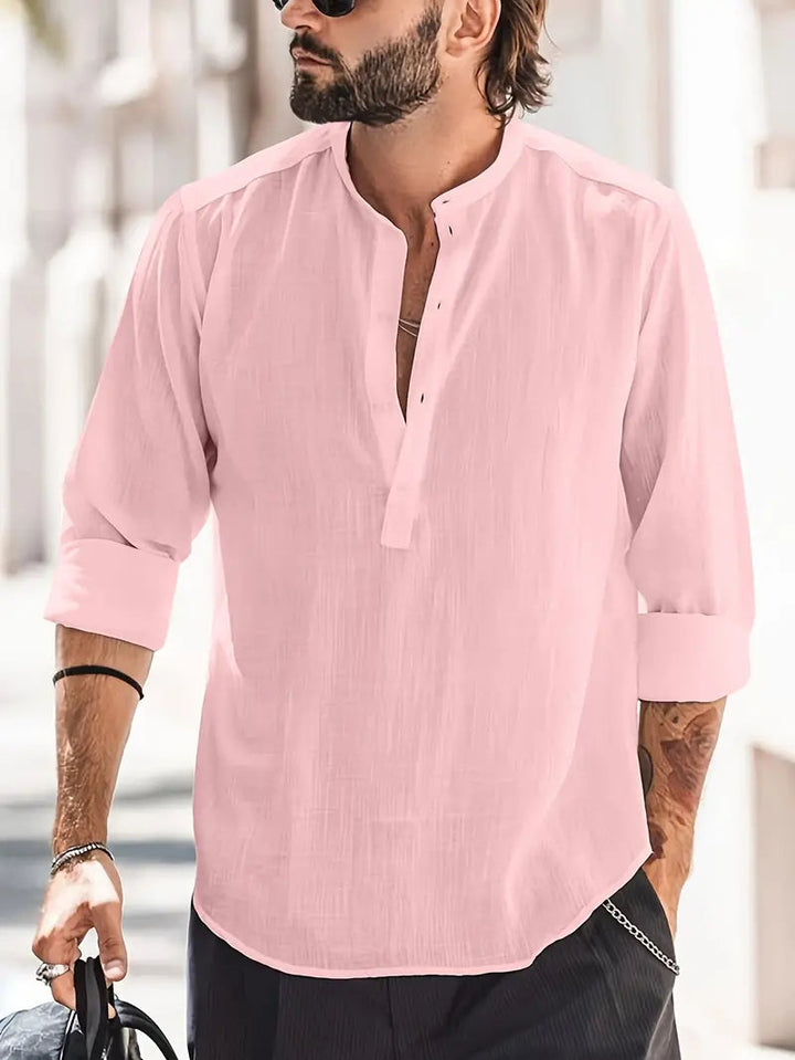 Luca | Classic Boat Collar Linen Shirt 3