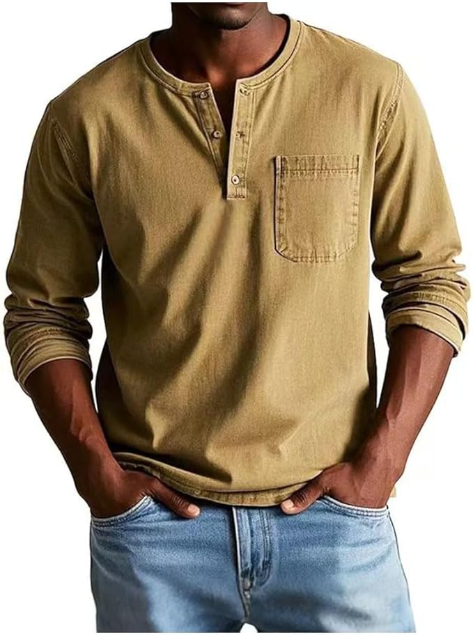 Lucas | Sporty and elegant long-sleeved Henley shirt 5