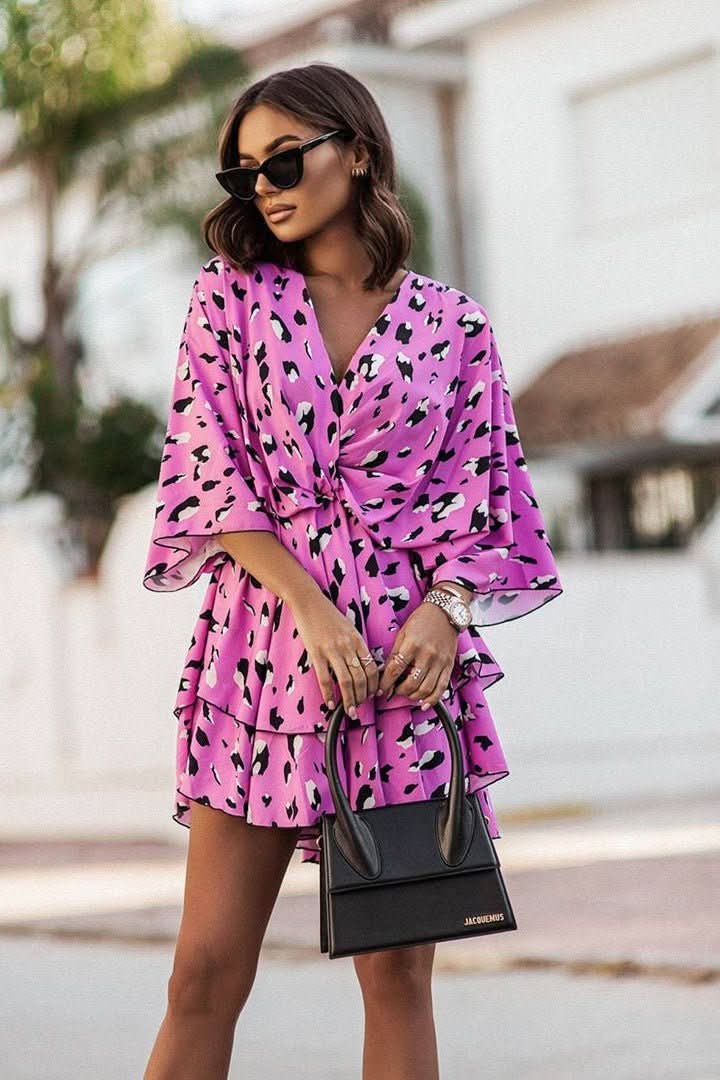 Luna | Vibrant Tropical Boho Mini Dress 2