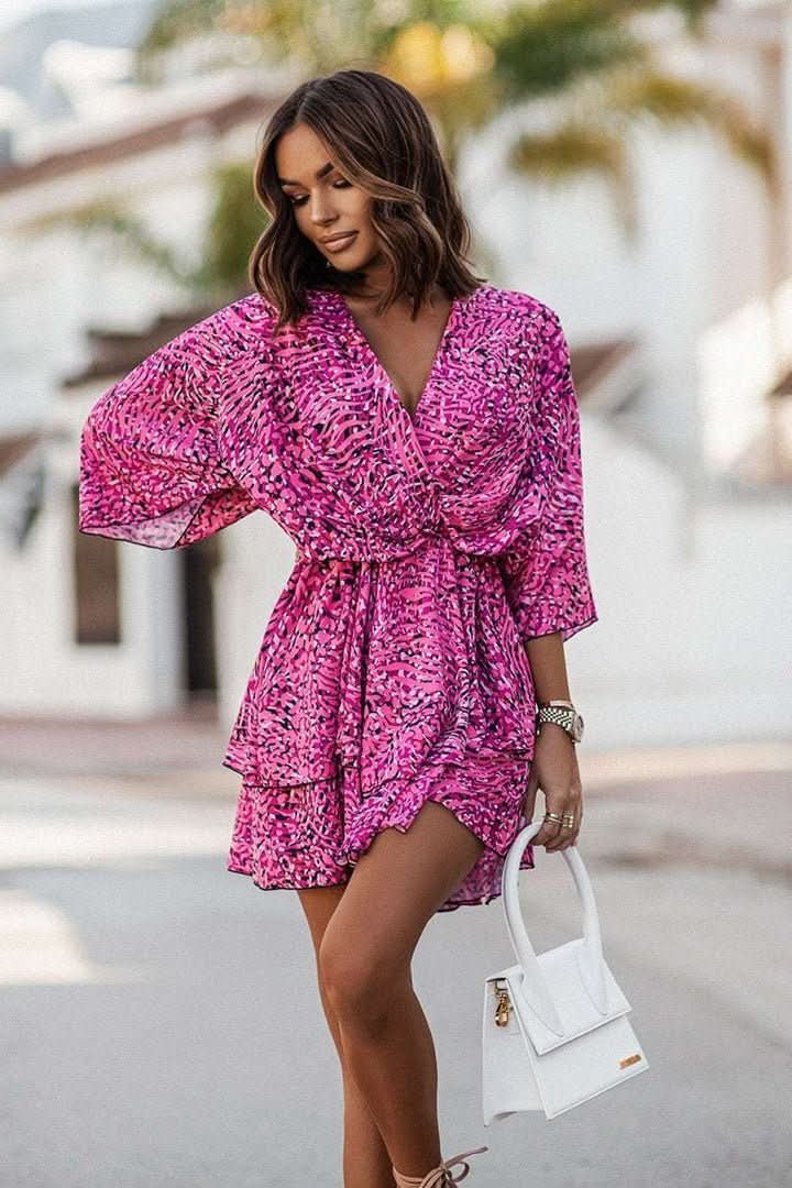 Luna | Vibrant Tropical Boho Mini Dress 4