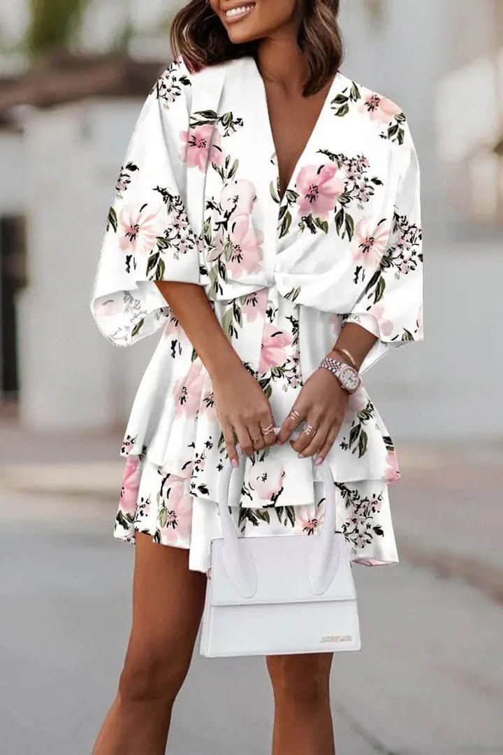 Luna | Vibrant Tropical Boho Mini Dress 5