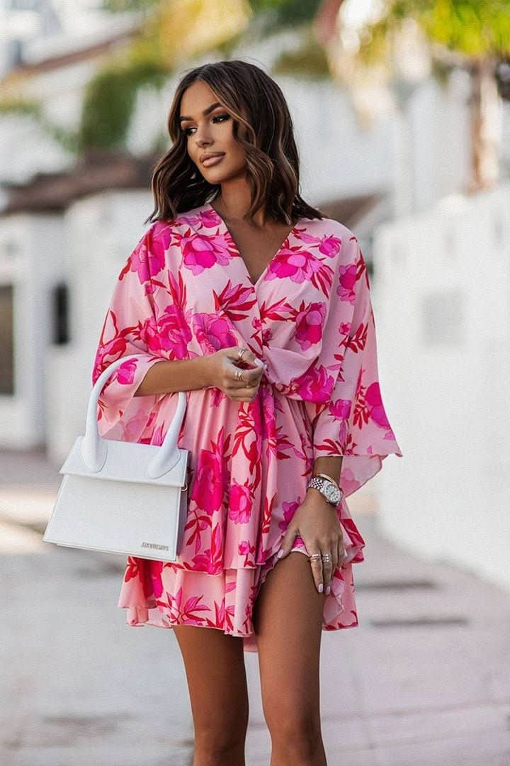 Luna | Vibrant Tropical Boho Mini Dress 6