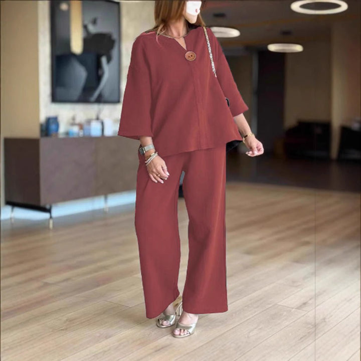 Lydia | Relaxed Linen Two-Piece Tunic & Wide-Leg Pants Set 3