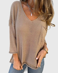 Nadine | Cozy And Stylish V-Neck Pocket Sweater