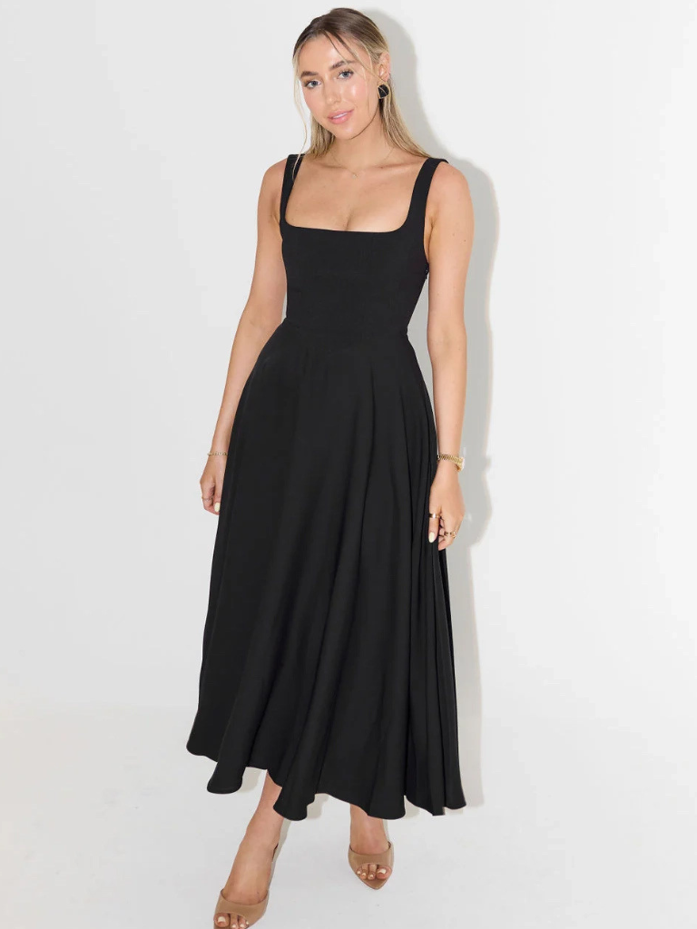 MELIS | Elegant, Flowy & Feminine Wedding Guest Dress - Perfect White Summer Midi Dress 1