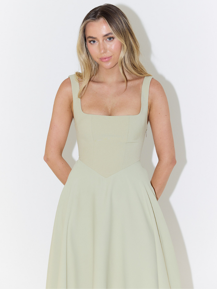 MELIS | Elegant, Flowy & Feminine Wedding Guest Dress - Perfect White Summer Midi Dress 3