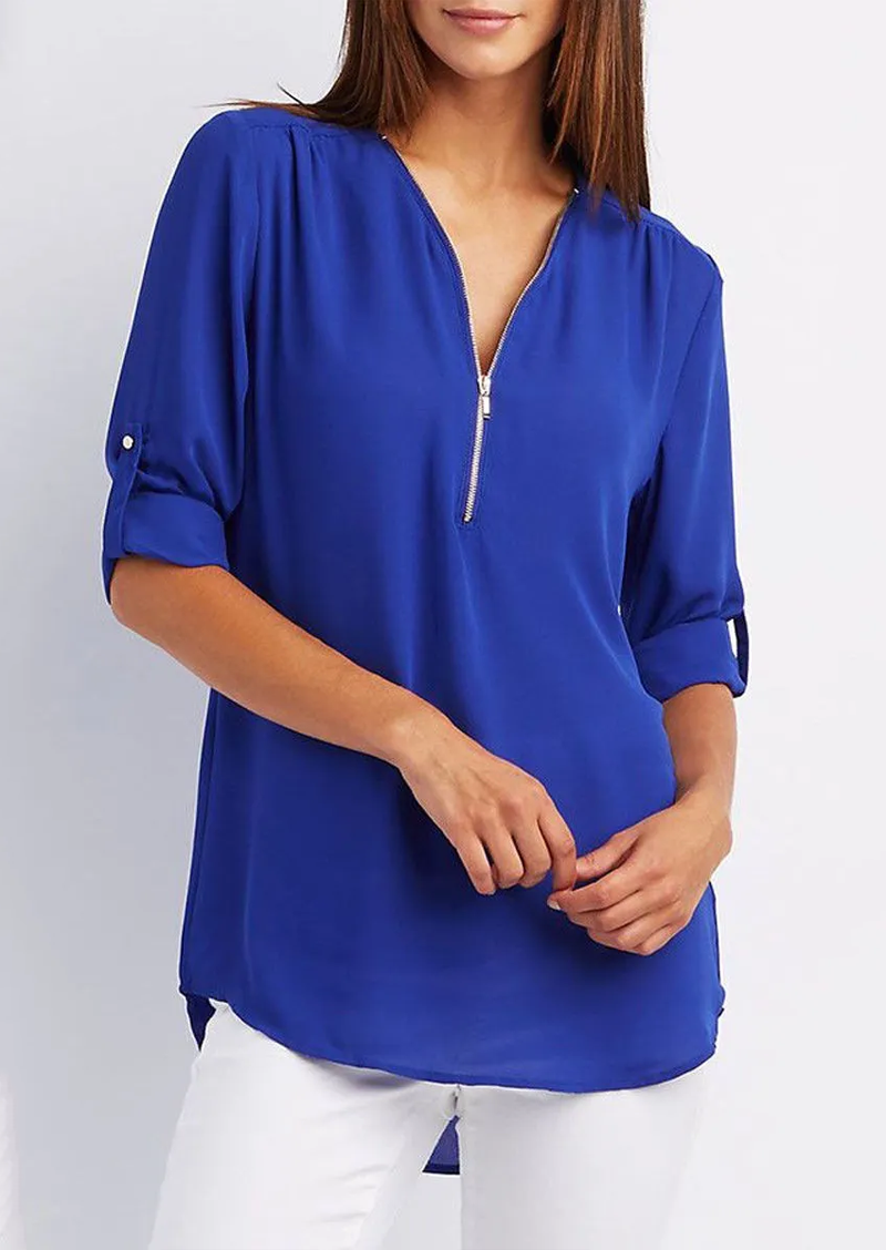 Madeleine | Elegant Zipper Design Blouse 10