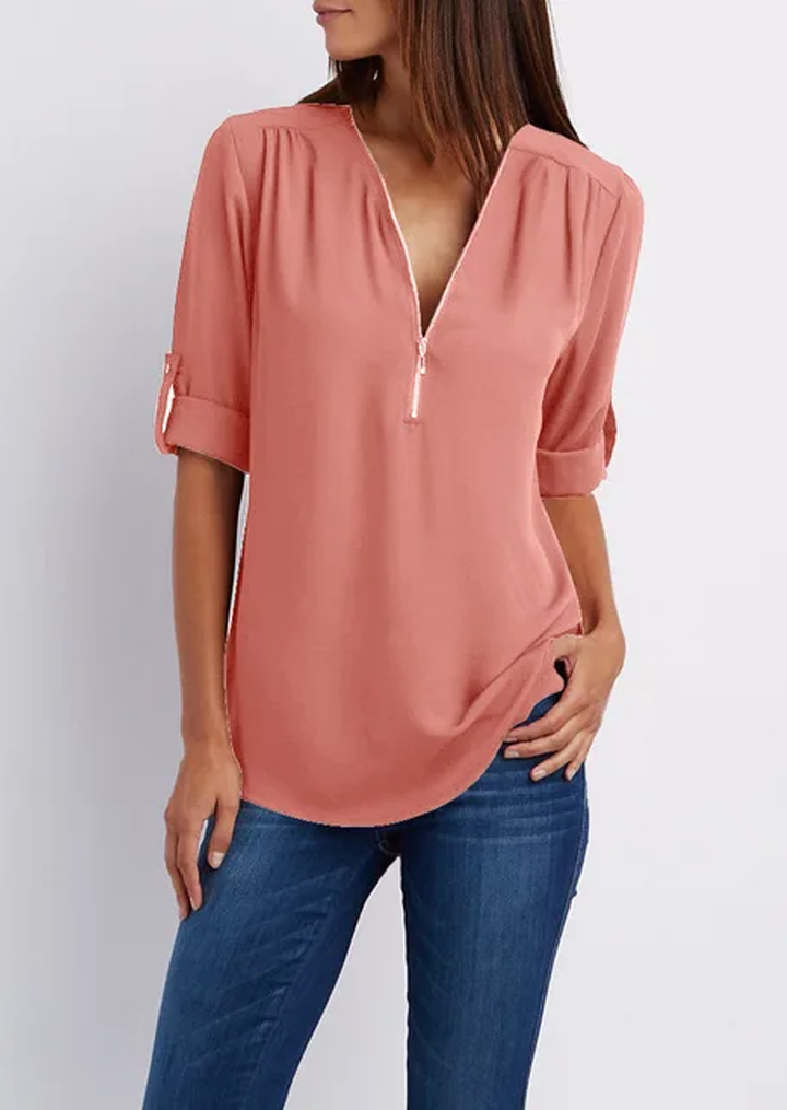 Madeleine | Elegant Zipper Design Blouse 11
