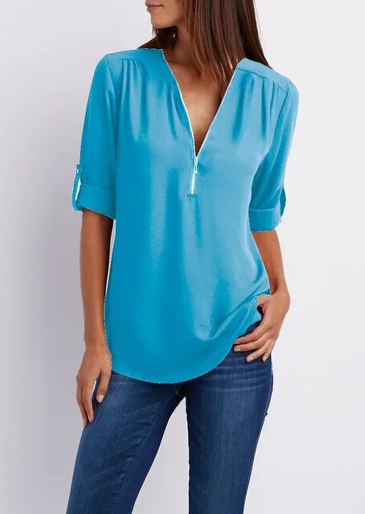 Madeleine | Elegant Zipper Design Blouse 3