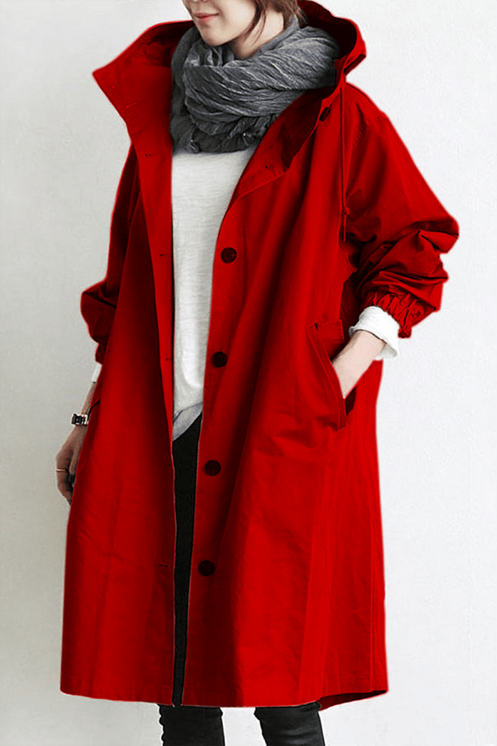 Maria | Elegant waterproof trench coat with hood 5