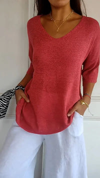 Lucia | Weiches Modal-Stricktop mit V-Ausschnitt