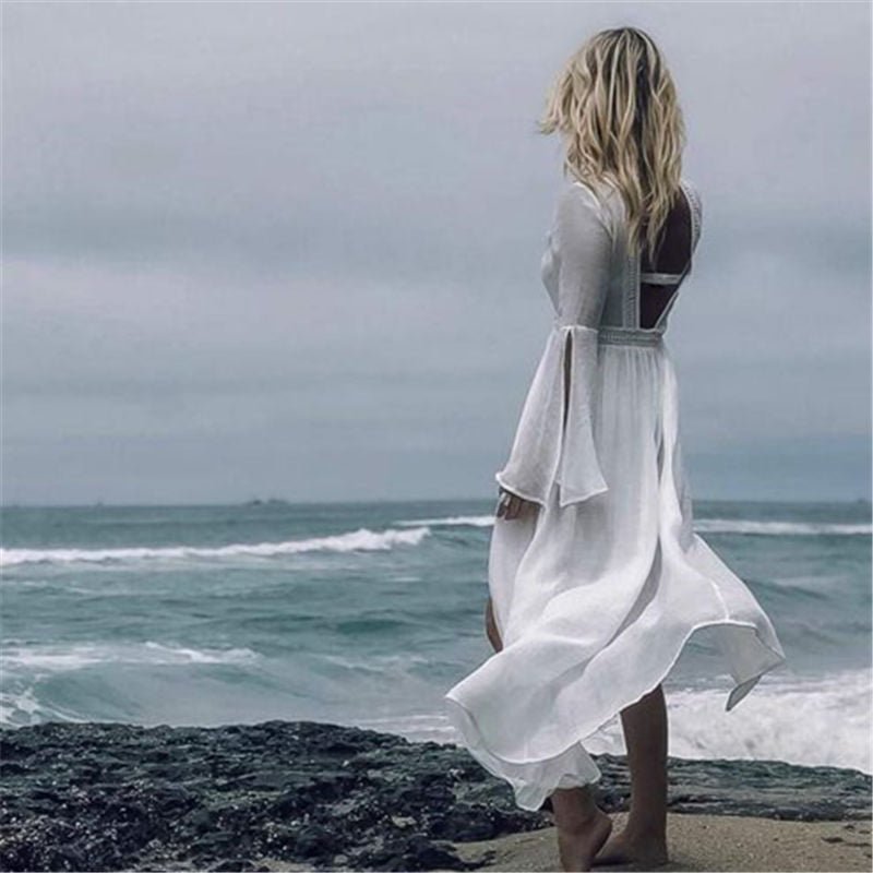 Martina | Comfortable open-back maxi beach tunic kimono cover-up 6