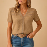 Camila | Elegant and Romantic Swiss Dot Lace Blouse