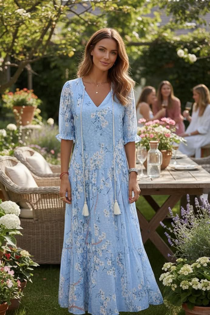 Matilda | Bohemian Floral V-Neck Maxi Dress 3