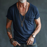 Blake | T-Shirt Premium a Scollo a V in Morbido Cotone Pettinato