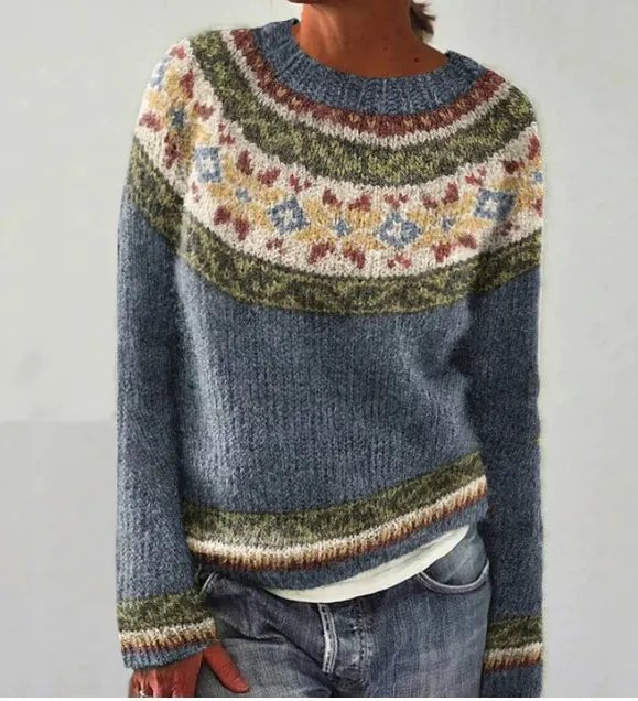 Maya | Vibrant Retro Striped Relaxed-Fit Knit Sweater 4
