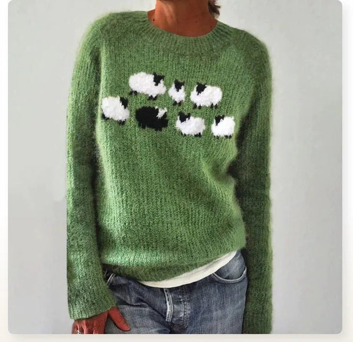 Maya | Vibrant Retro Striped Relaxed-Fit Knit Sweater 5