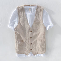 Felix | Elegant And Lightweight Striped Linen-Look Vest