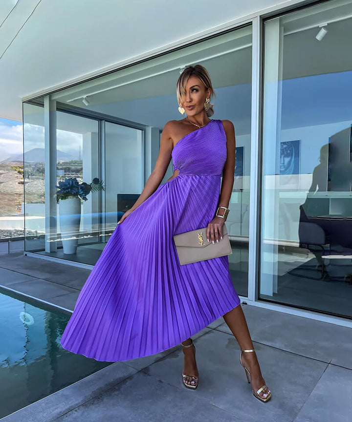 Mia | Chic One-Shoulder Midi Wedding Guest Dress 1