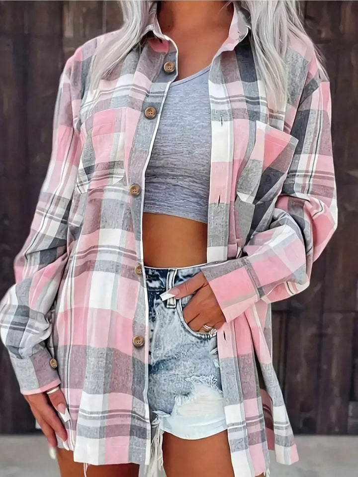 Mia | Oversized Plaid Flannel Shirt 0