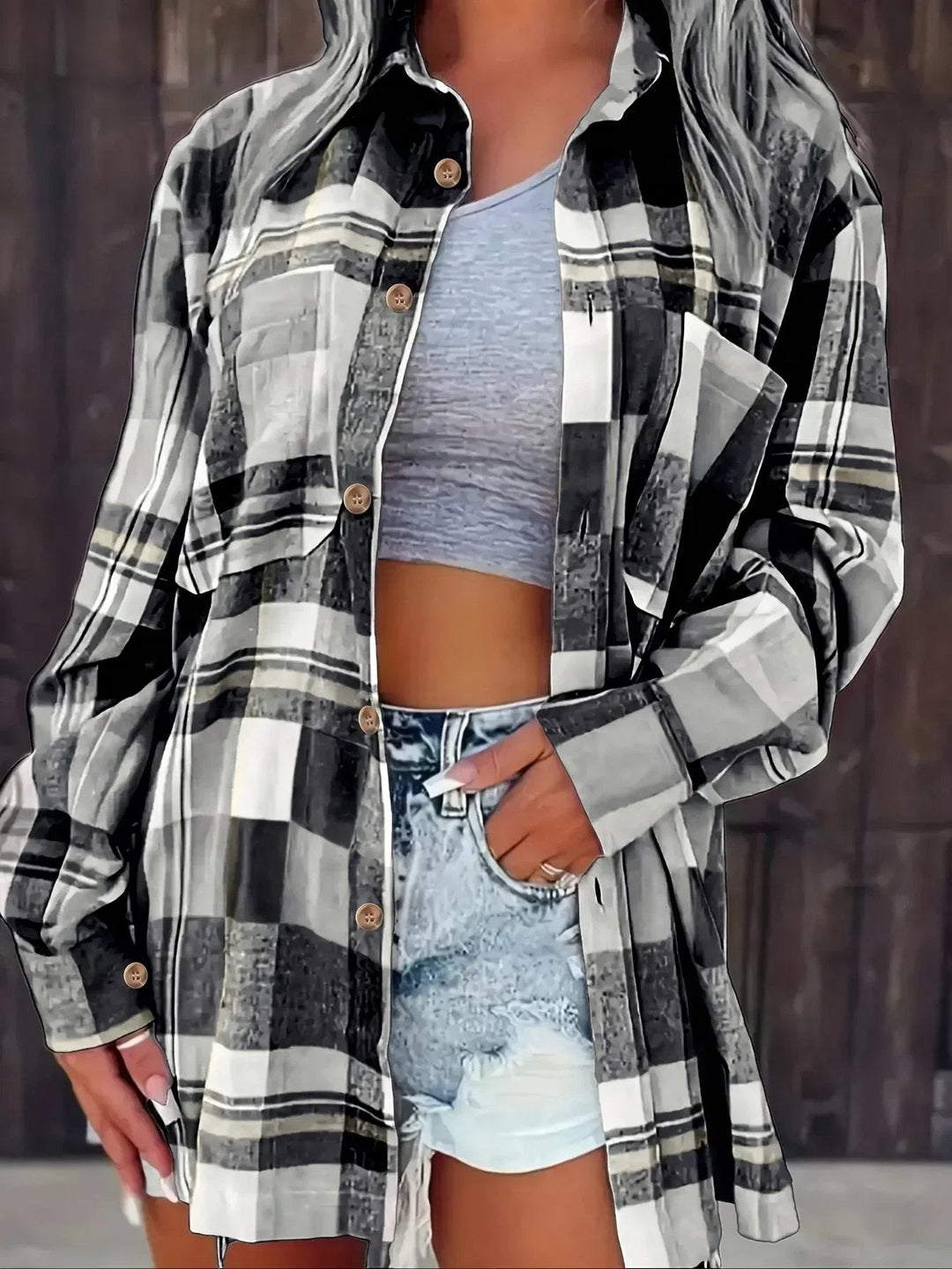 Mia | Oversized Plaid Flannel Shirt 9