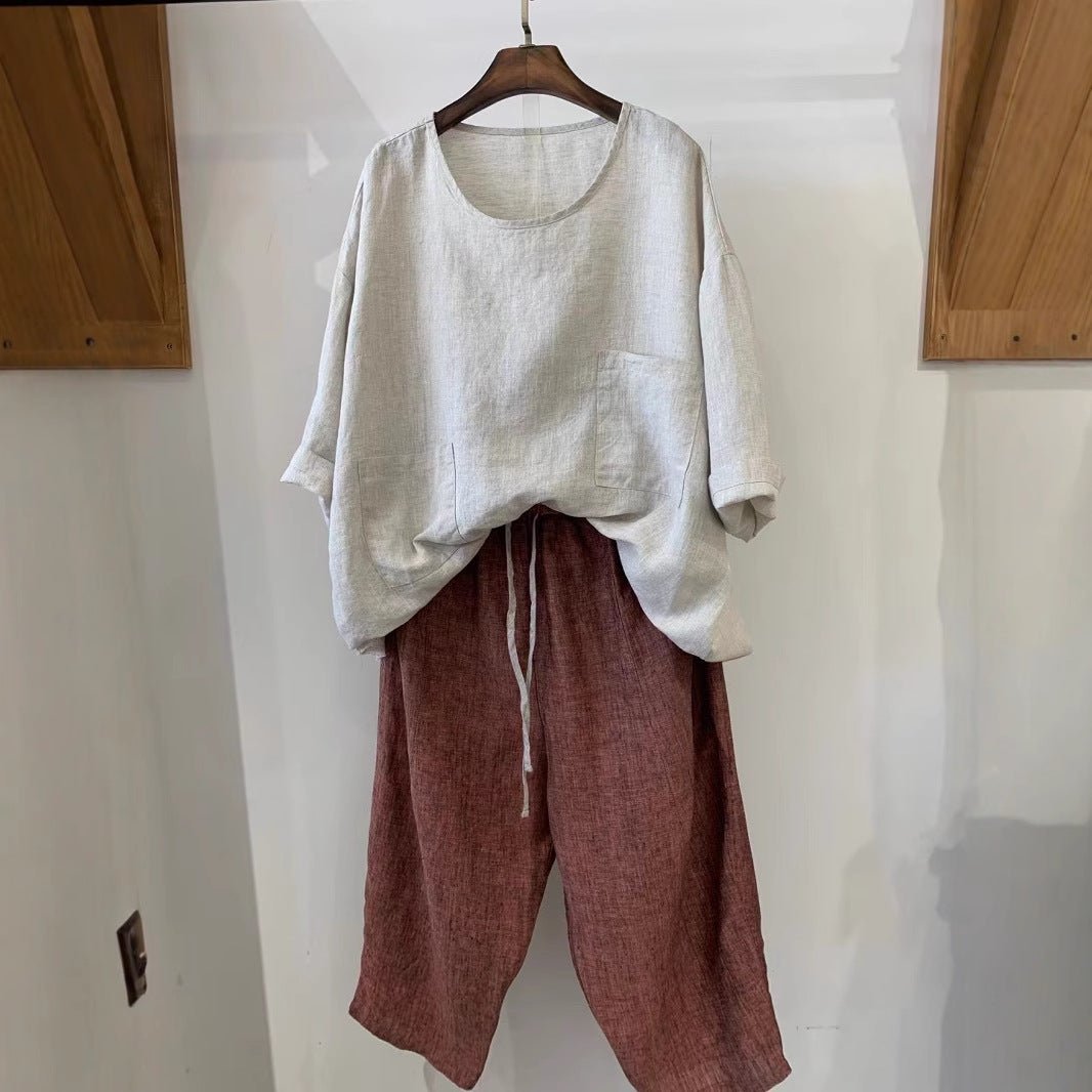 Mila | Relaxed Linen Patch Pocket Tunic Tops 3
