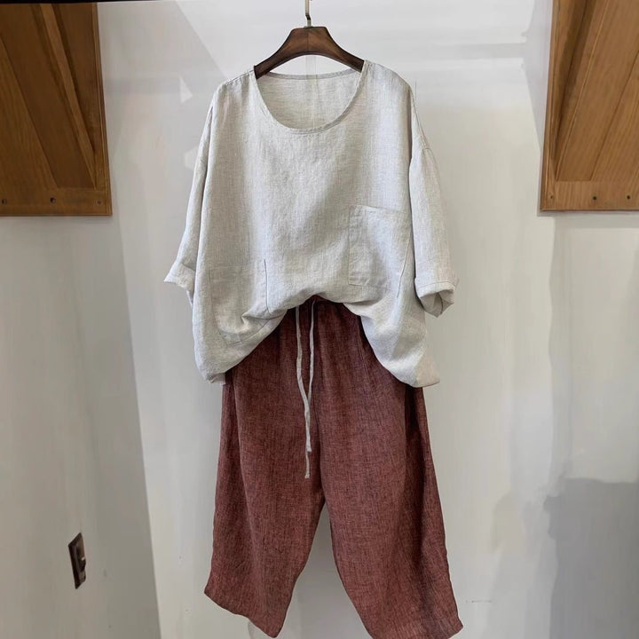 Mila | Relaxed Linen Patch Pocket Tunic Tops 3