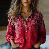 Maisie | Bohemian Vintage Pattern Long Sleeve Blouse