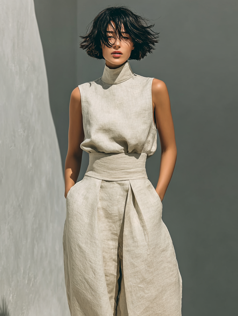 Mira | Breathable Cotton & Linen Women's Tank Top and Trousers Set - Chic & Effortless Style 5