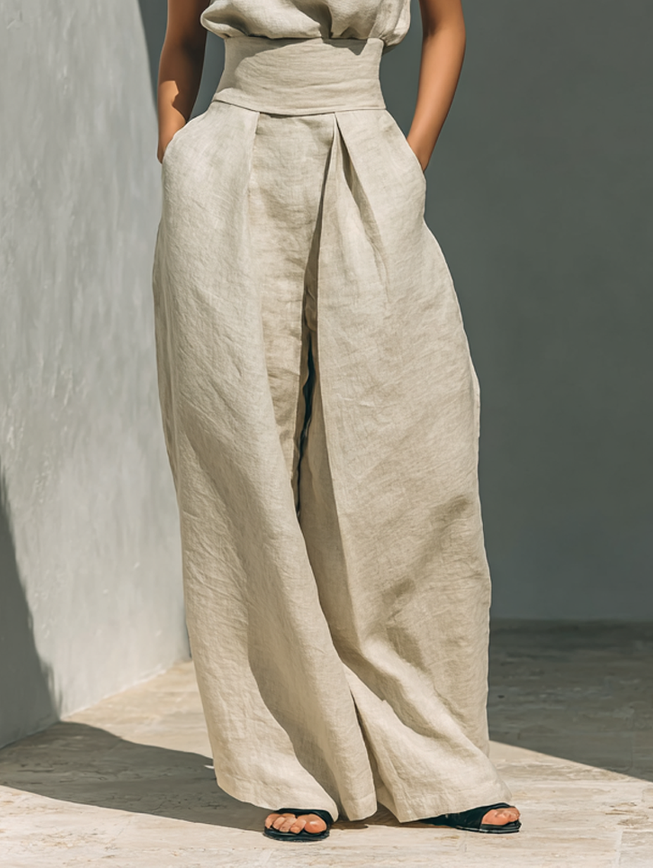 Mira | Breathable Cotton & Linen Women's Tank Top and Trousers Set - Chic & Effortless Style 6