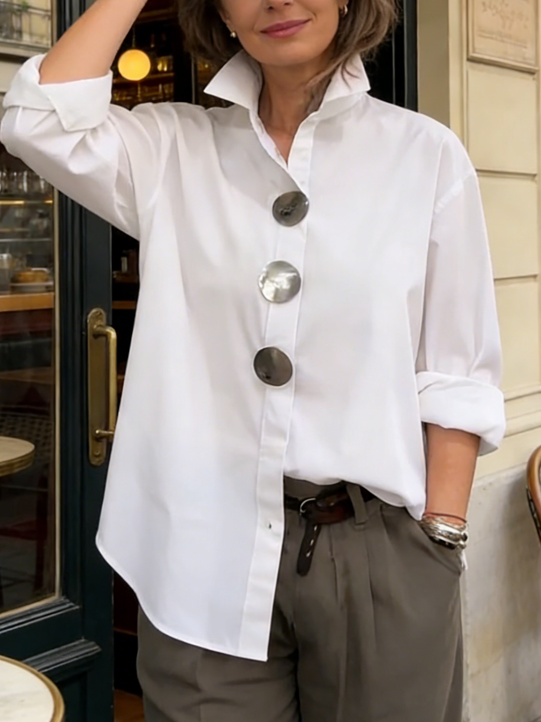 Mira | Lightweight, Structured & Elegant Stand Collar Blouse 6