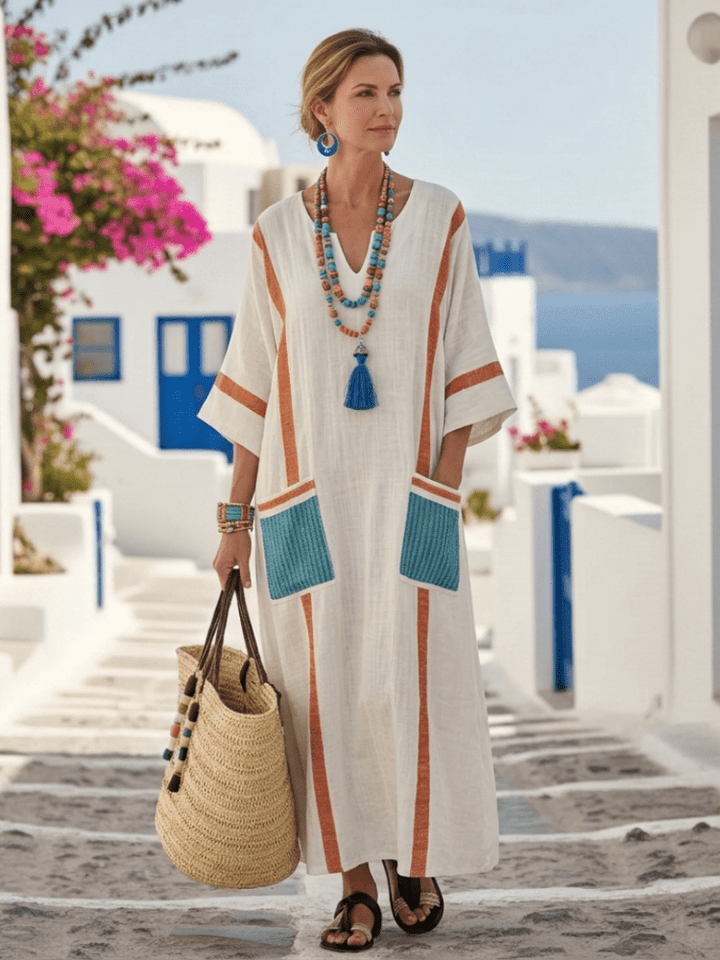 Nora | Elegant Maxi Dress with Sleeves & Pockets for Women 2