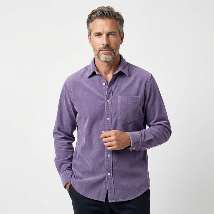 Norvea | Soft, Stylish & Comfortable Men’s Corduroy Shirt in Washed Sky Blue 2