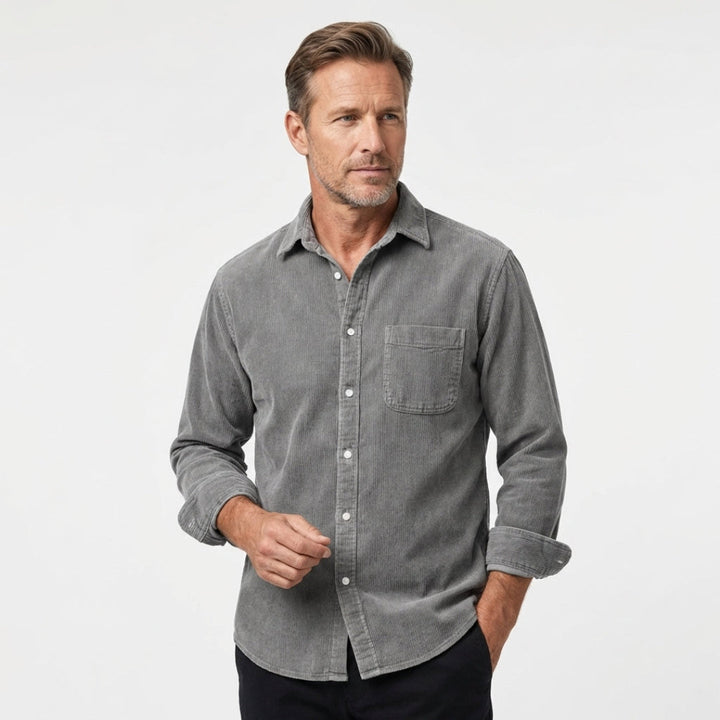 Norvea | Soft, Stylish & Comfortable Men’s Corduroy Shirt in Washed Sky Blue 3