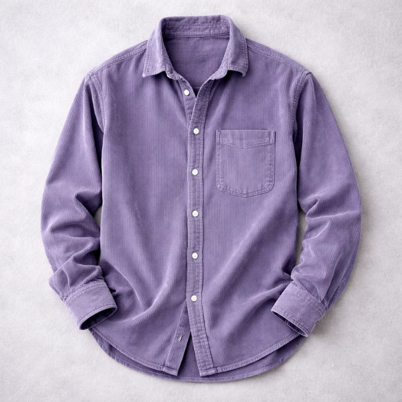 Norvea | Soft, Stylish & Comfortable Men’s Corduroy Shirt in Washed Sky Blue 8