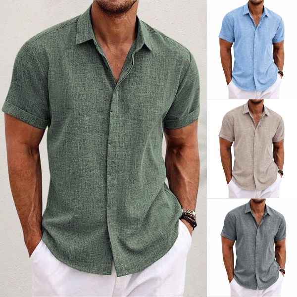 OLIVER | Short-sleeved shirt made of cotton and linen 2
