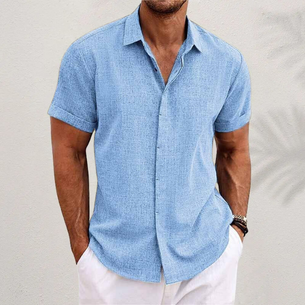 OLIVER | Short-sleeved shirt made of cotton and linen 4