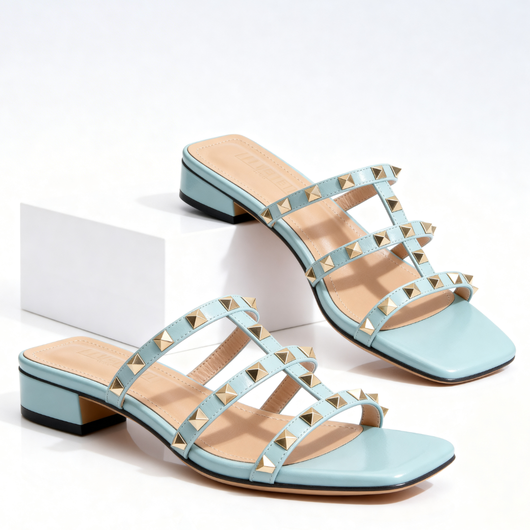 Odette | Women's Mules Studded Leather Slip-On Elegant Comfort 5