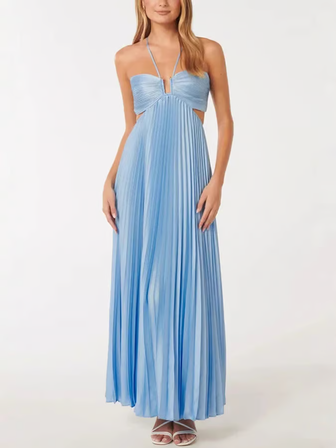 Olivia | Elegant Halterneck Maxi Wedding Guest Dress 2