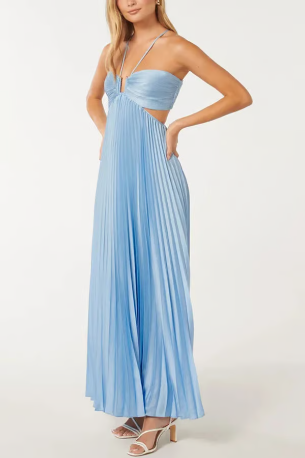 Olivia | Elegant Halterneck Maxi Wedding Guest Dress 3