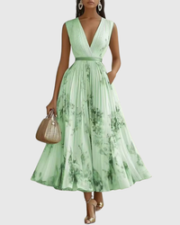 Seraphina | Robe maxi florale élégante et fluide à col en V